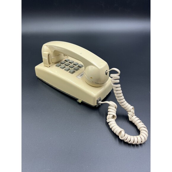 Vintage Beige Bell Phones 255409-MBA-20M-H Touch Tone Wall Phone (UNTESTED) - Picture 1 of 8